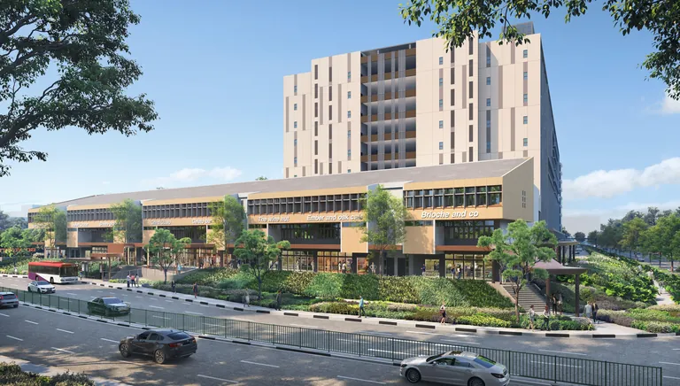 Artist's impression of Gourmet Xchange on Aljunied Road, developed by CapitaLand Development