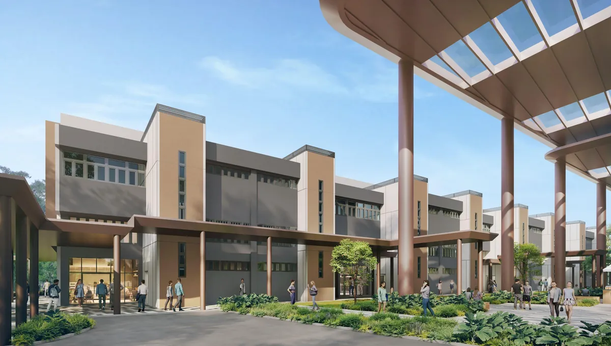 Artist's impression of the restored Heritage Terrace beneath the Central Plaza canopy at Gourmet Xchange