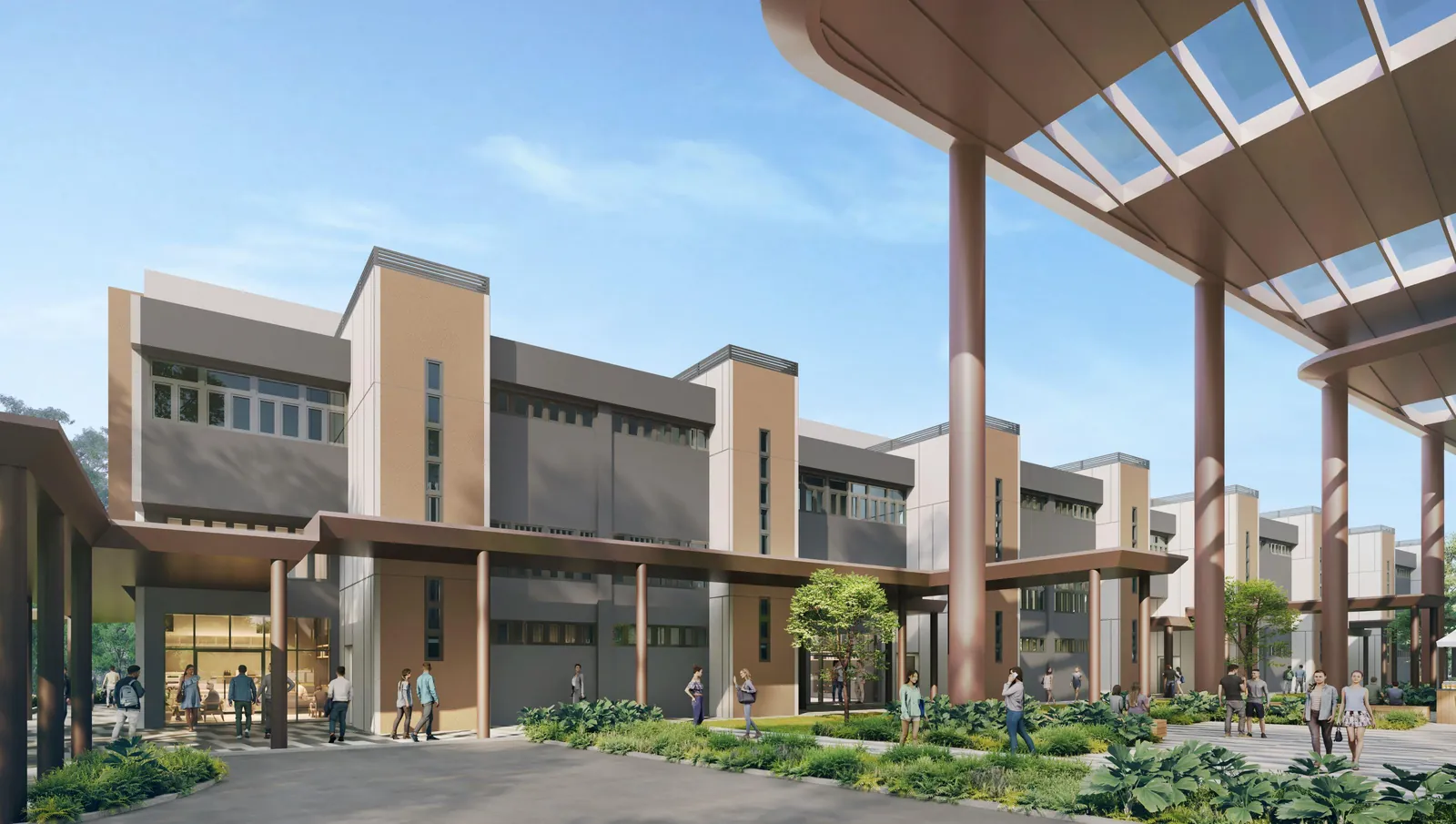 Artist's impression of the restored heritage terrace under the Central Plaza canopy at Gourmet Xchange