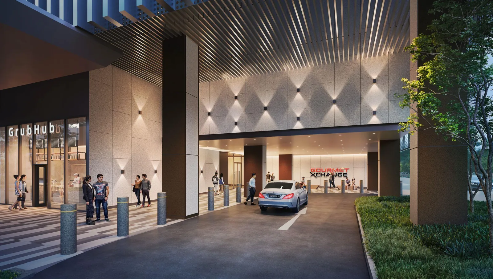 Artist's impression of the main entrance drop-off and lobby